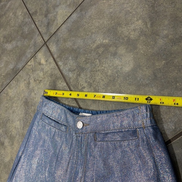 Habitual Girls Sz 14 Wide Leg High Rise Metallic Jeans Like New Comfy Stylist - Picture 6 of 10